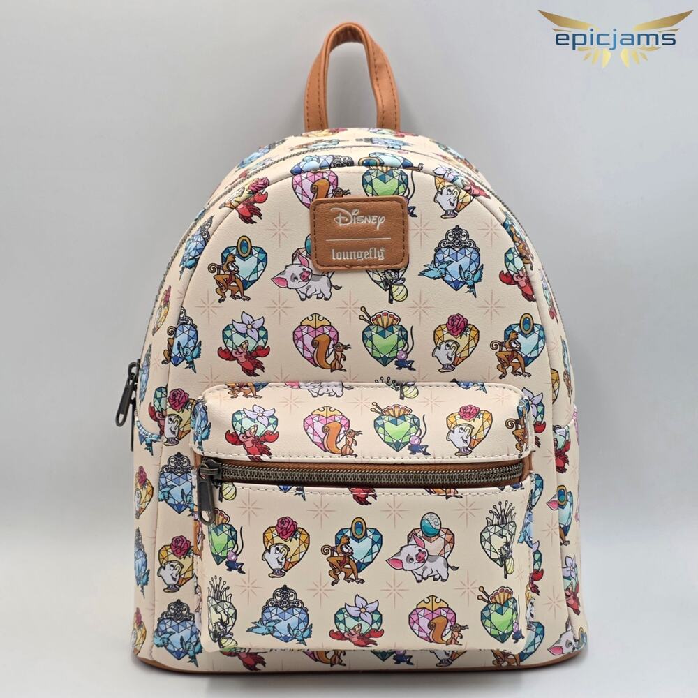 Loungefly Disney Princess Sidekicks Gem Mini Backpack New